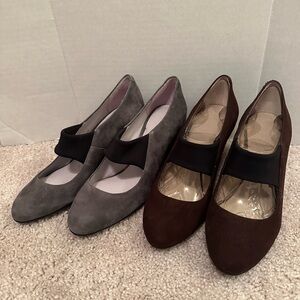 (2) Johnston & Murphy Gray and Brown Heels, size 8.5, New without box